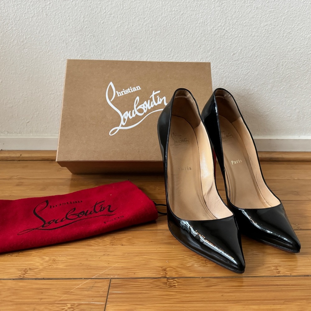 Christian Louboutin Pigalle Black Patent Leather 120mm Size 40